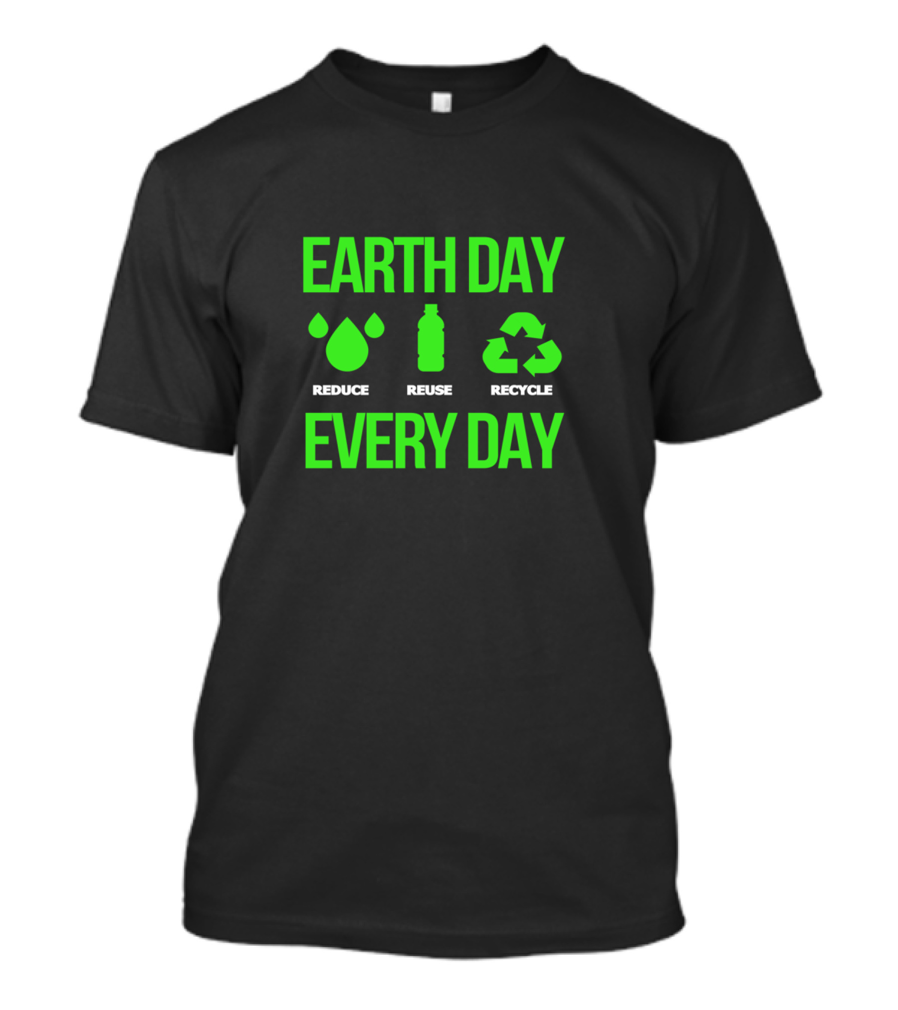 Earth Day Every Day Reduce Reuse Recycle Eco Icons T-Shirt