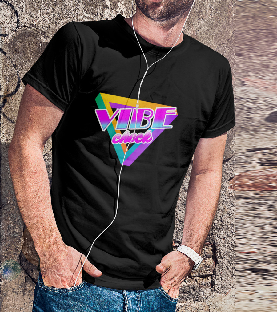 Vibe Check Retro Triangle Neon T-Shirt