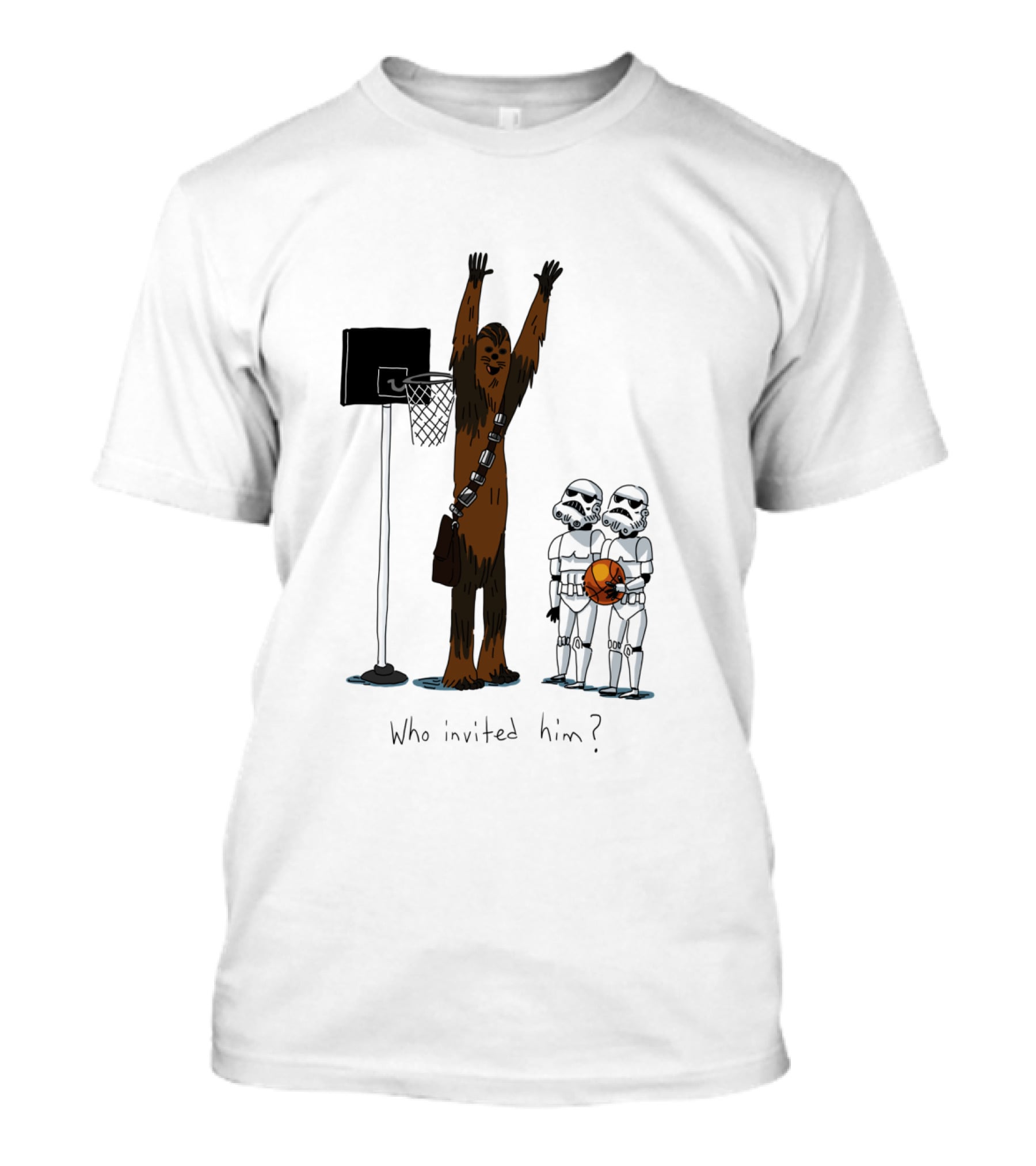 Chewbacca Playing Basketball With Stormtroopers Who Invited Him T-Shirt
