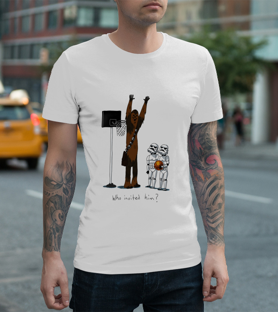 Chewbacca Playing Basketball with Stormtroopers Who Invited Him T-Shirt