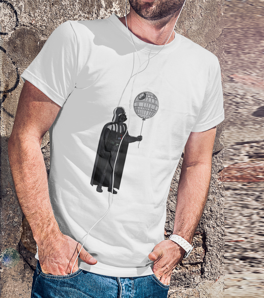 Darth Vader Holding Death Star Shaped Balloon T-Shirt