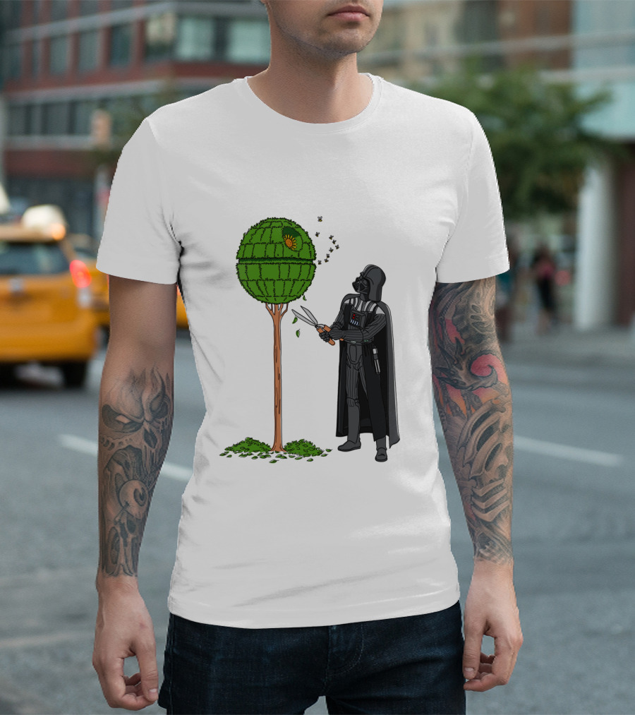 Darth Vader Pruning Death Star Topiary With Hedge Clippers T-Shirt