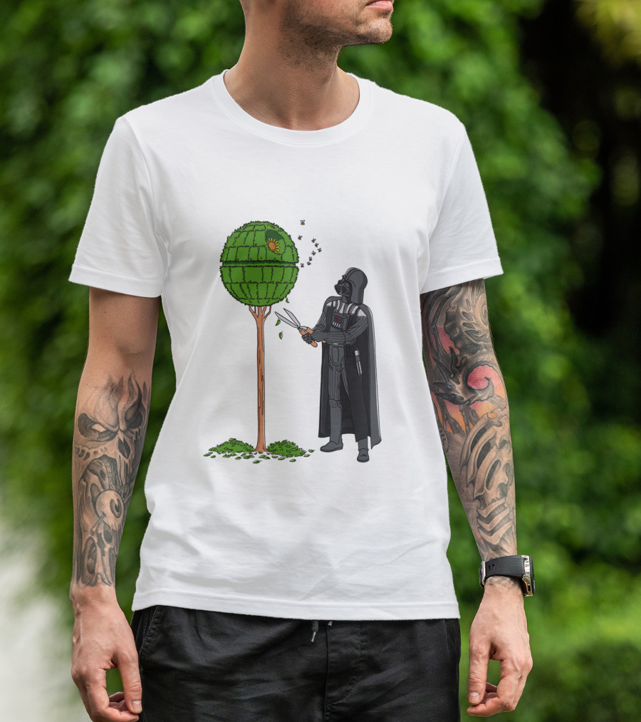 Darth Vader Pruning Death Star Topiary With Hedge Clippers T-Shirt