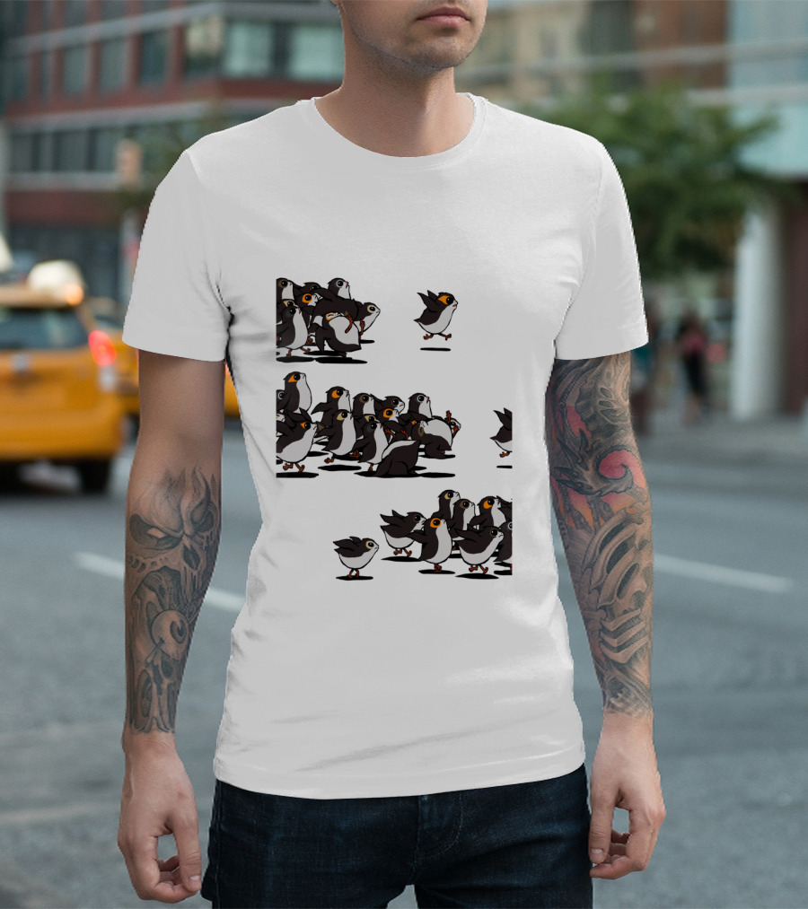 Flock of Porgs Follow the Leader Star Wars Inspired Porg Fan T-Shirt