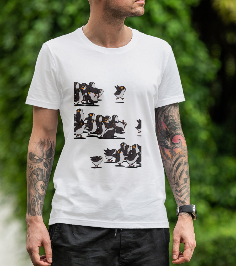 Flock Of Porgs Follow The Leader Star Wars Inspired Porg Fan T-Shirt