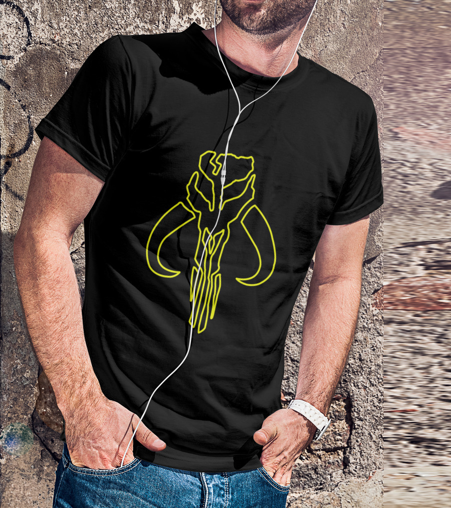 Mandalorian Mythosaur Neon Outline T-Shirt