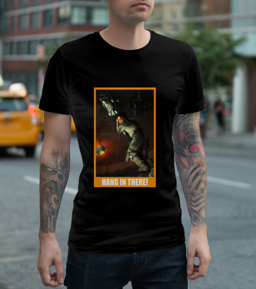 Luke Skywalker Hang In There Jedi Perseverance Message T-Shirt