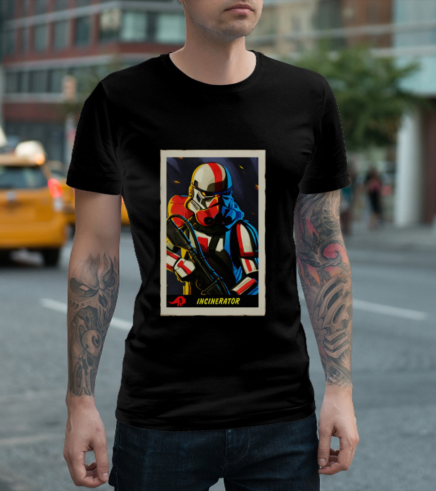 Mandalorian Incinerator Stormtrooper Card Incinerator T-Shirt