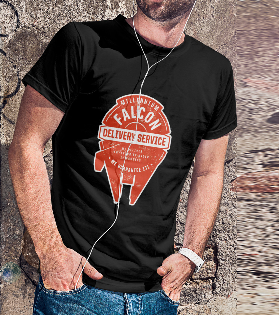 Millennium Falcon Delivery Service We Deliver Anything In Under 12 Parsecs We Guarantee It T-Shirt