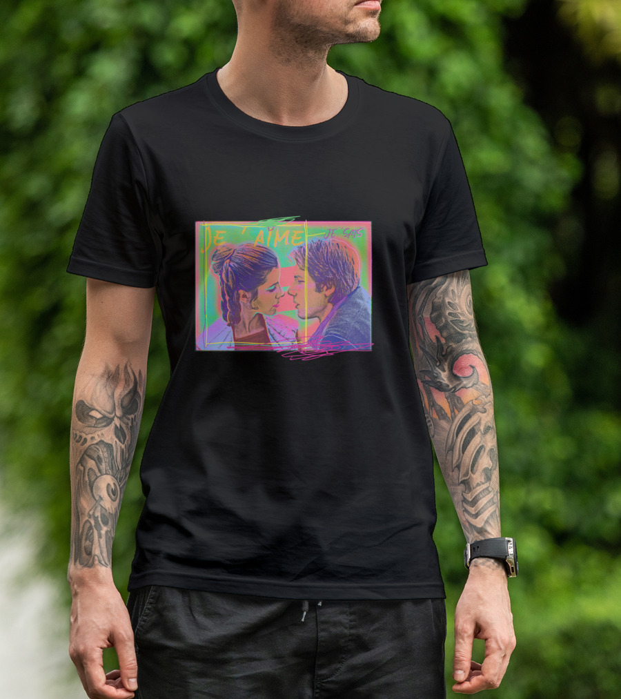 Princess Leia Han Solo Je T'aime Je Sais Neon Pop T-Shirt