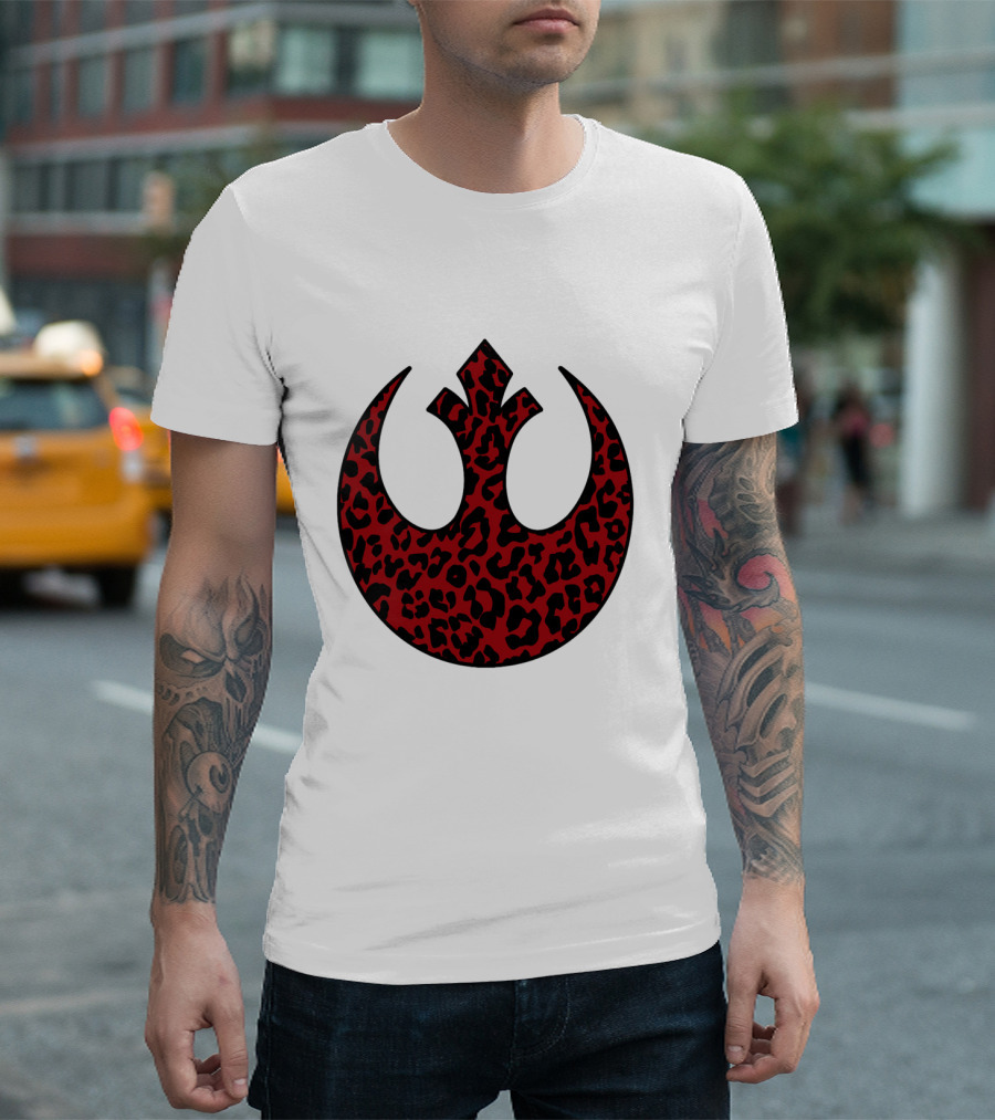 Rebellion Emblem Red Cheetah Print Fill T-Shirt