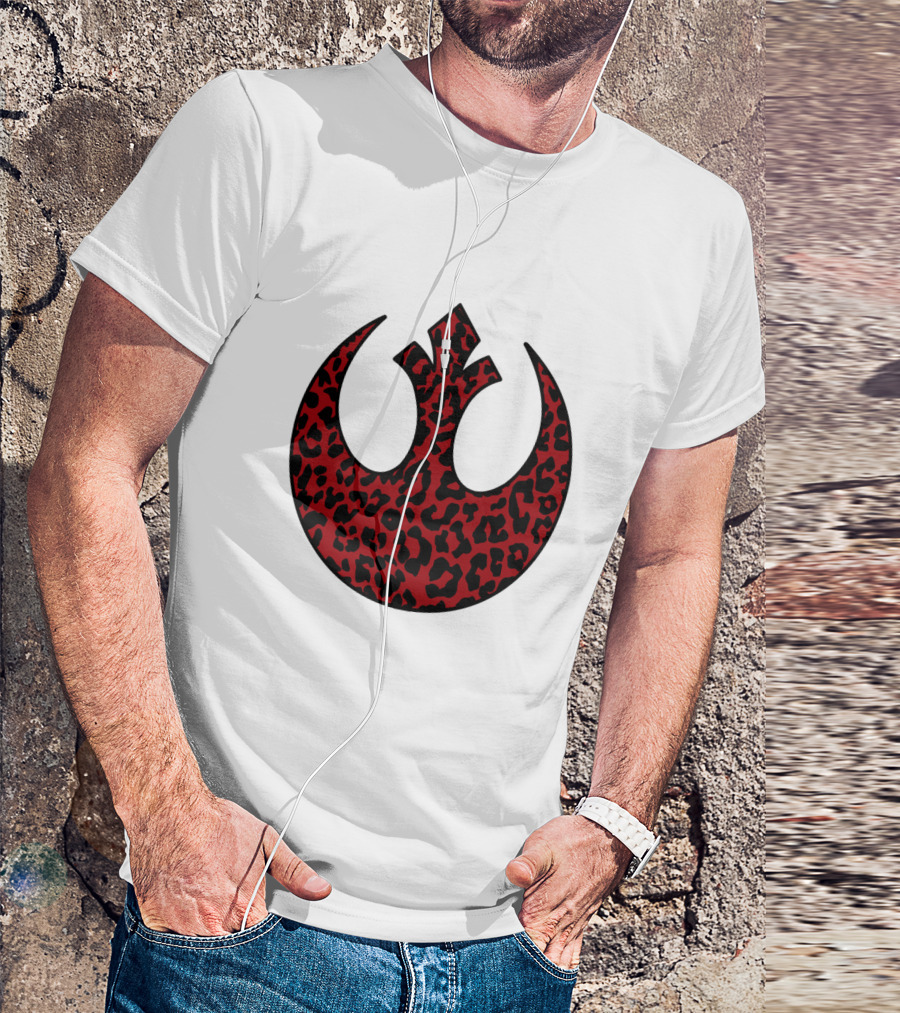 Rebellion Emblem Red Cheetah Print Fill T-Shirt