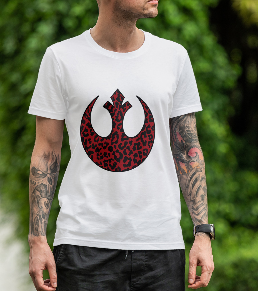 Rebellion Emblem Red Cheetah Print Fill T-Shirt