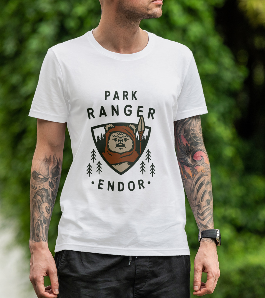 Star Wars Endor Ewok Park Ranger Badge T-Shirt