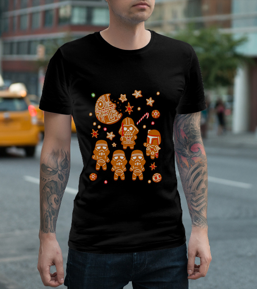 Star Wars Galactic Empire Holiday Gingerbread Cookies Stormtrooper Vader Festive T-Shirt