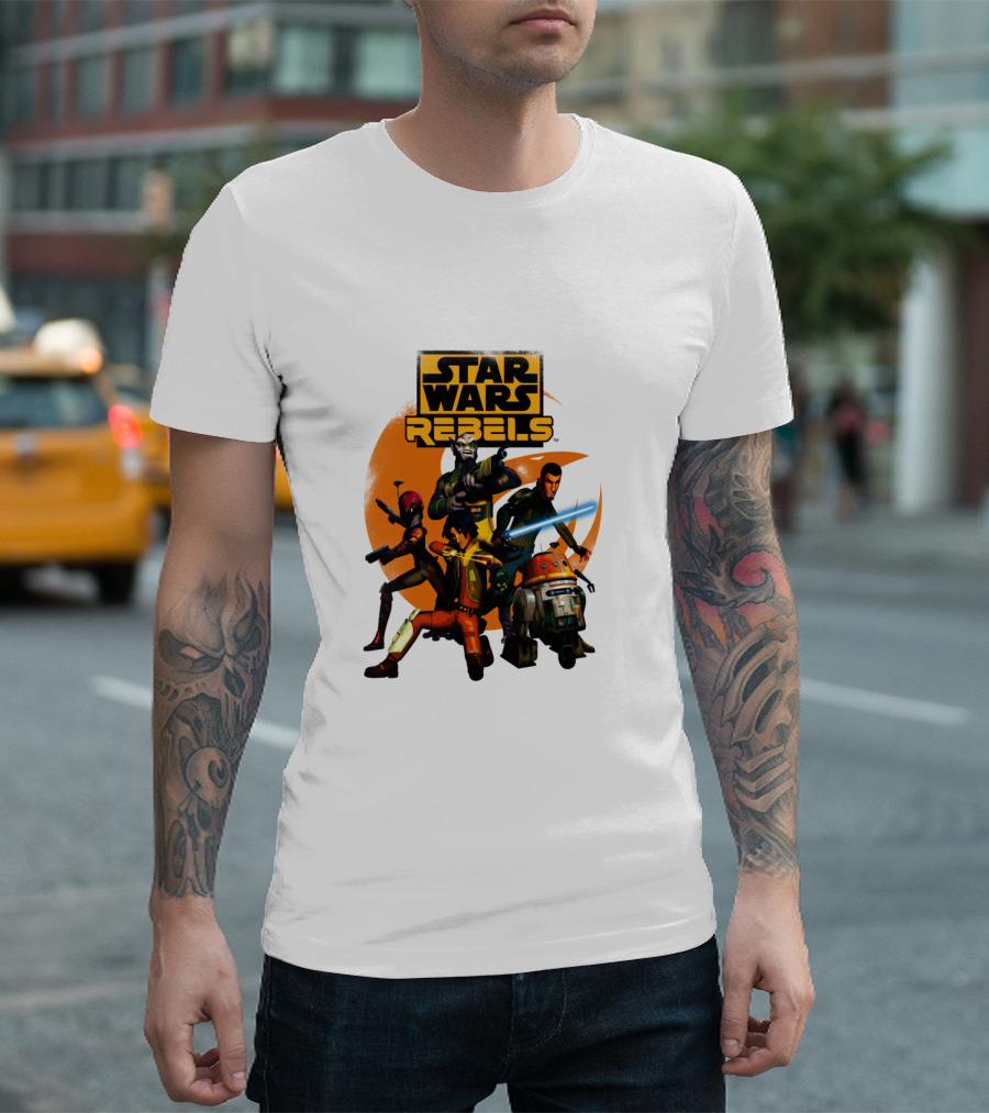 Star Wars Rebels The Good Guys Characters Group Action Scene T-Shirt