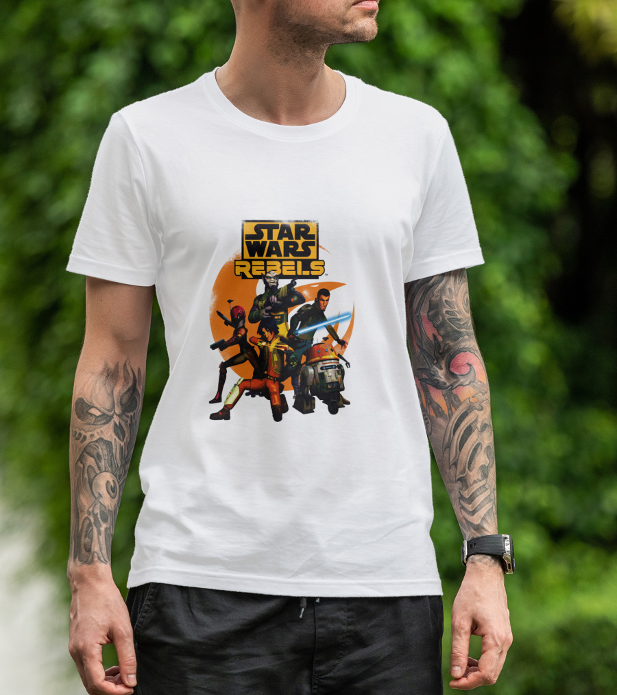 Star Wars Rebels The Good Guys Characters Group Action Scene T-Shirt