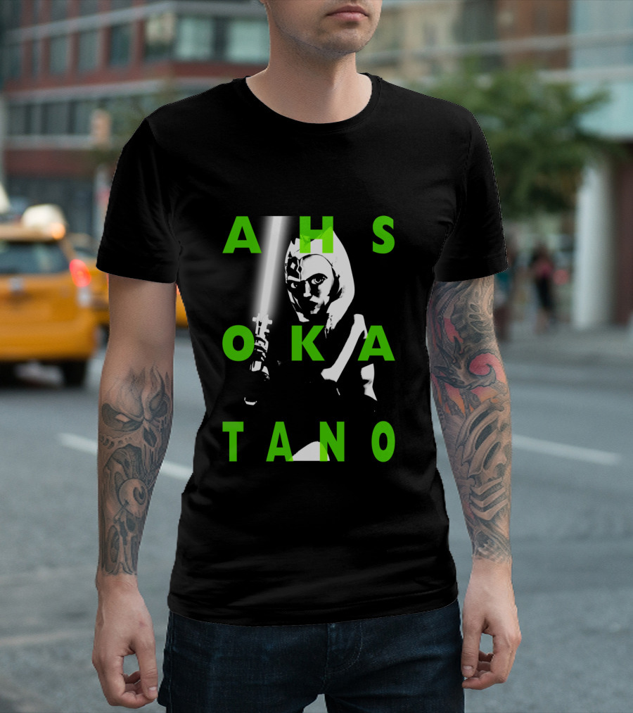 Ahsoka Tano The Clone Wars Green Text Overlay T-Shirt