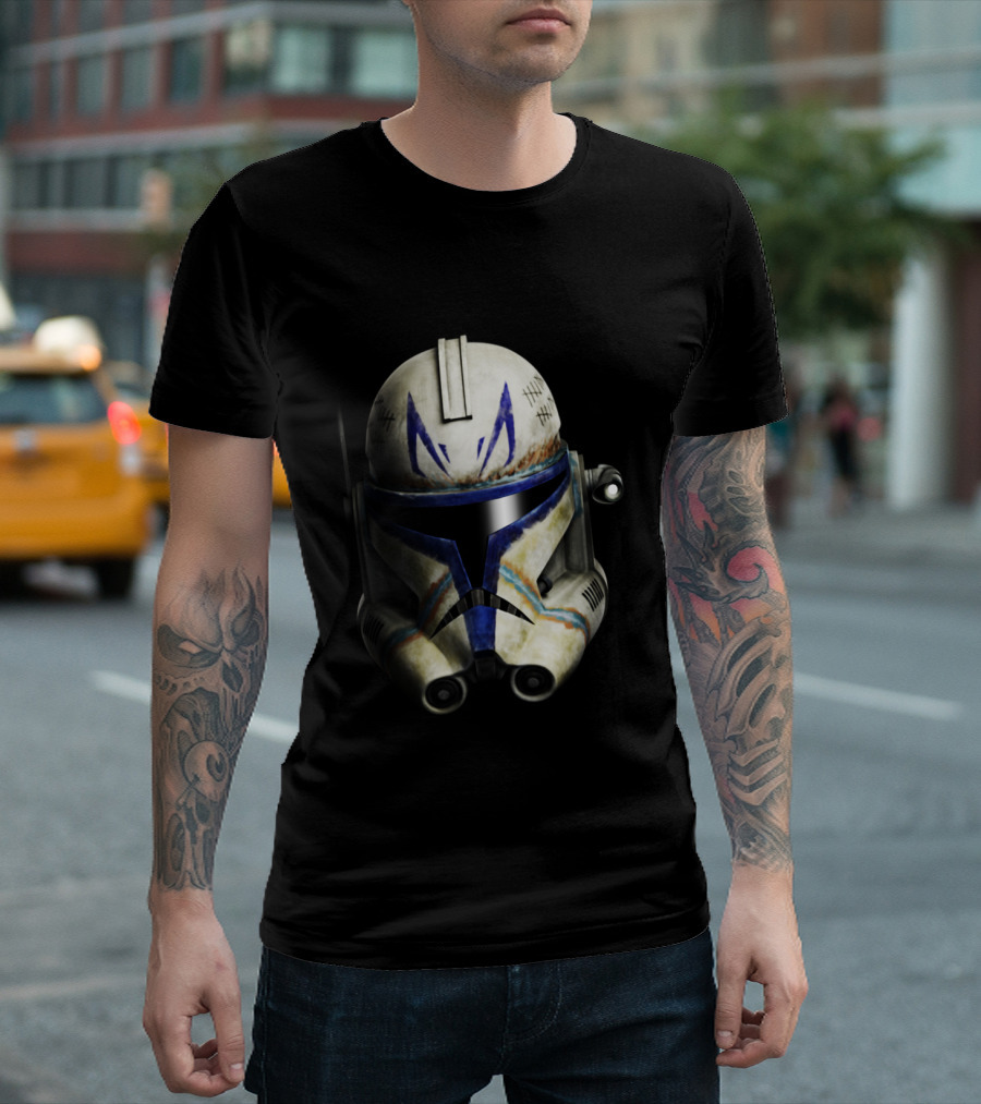 The Clone Wars Captain Rex Helmet Big Face Star Wars T-Shirt