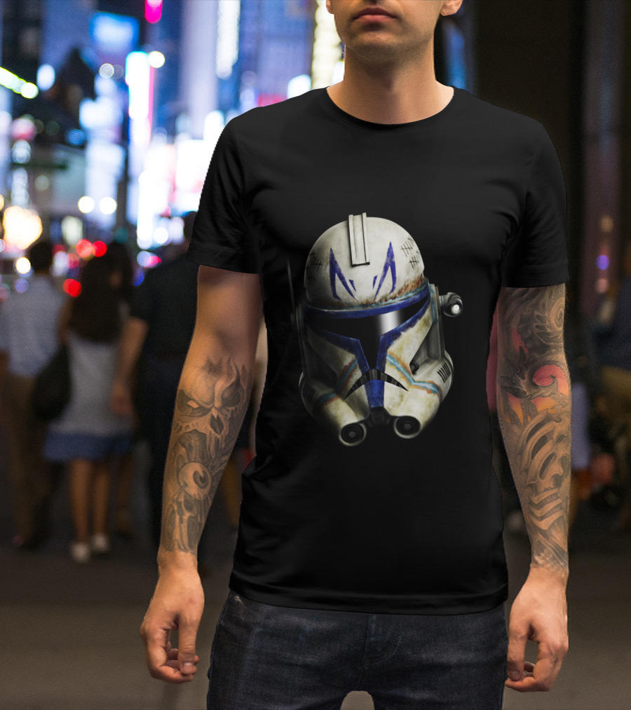 The Clone Wars Captain Rex Helmet Big Face Star Wars T-Shirt