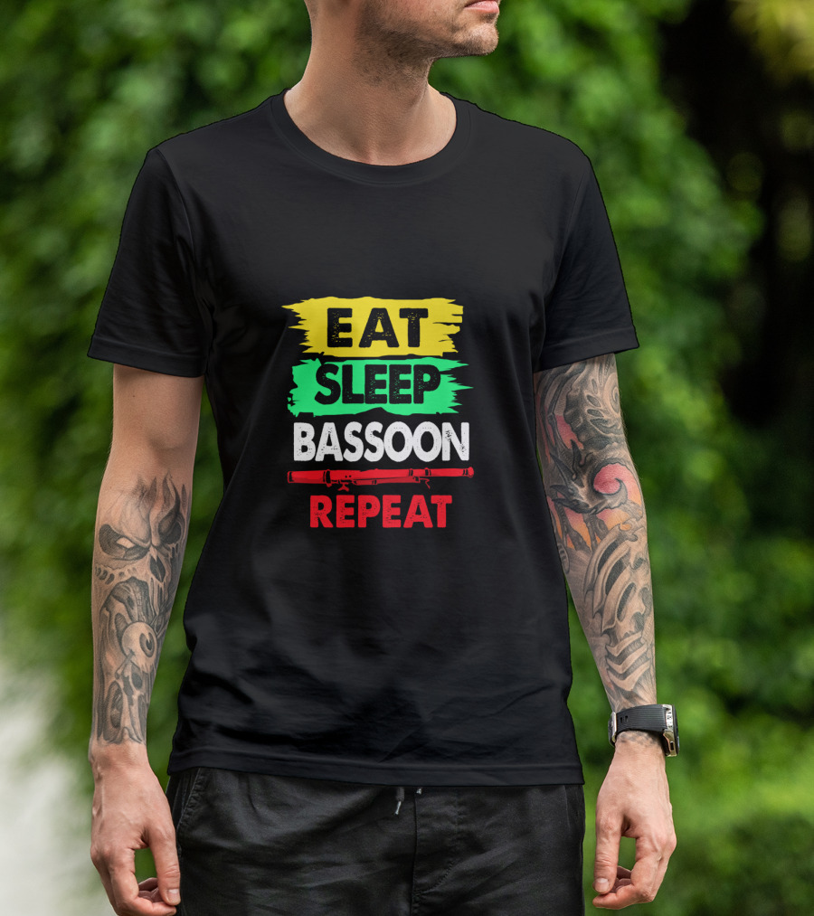 Eat Sleep Bassoon Repeat Colorful Musician Lifestyle T-Shirt