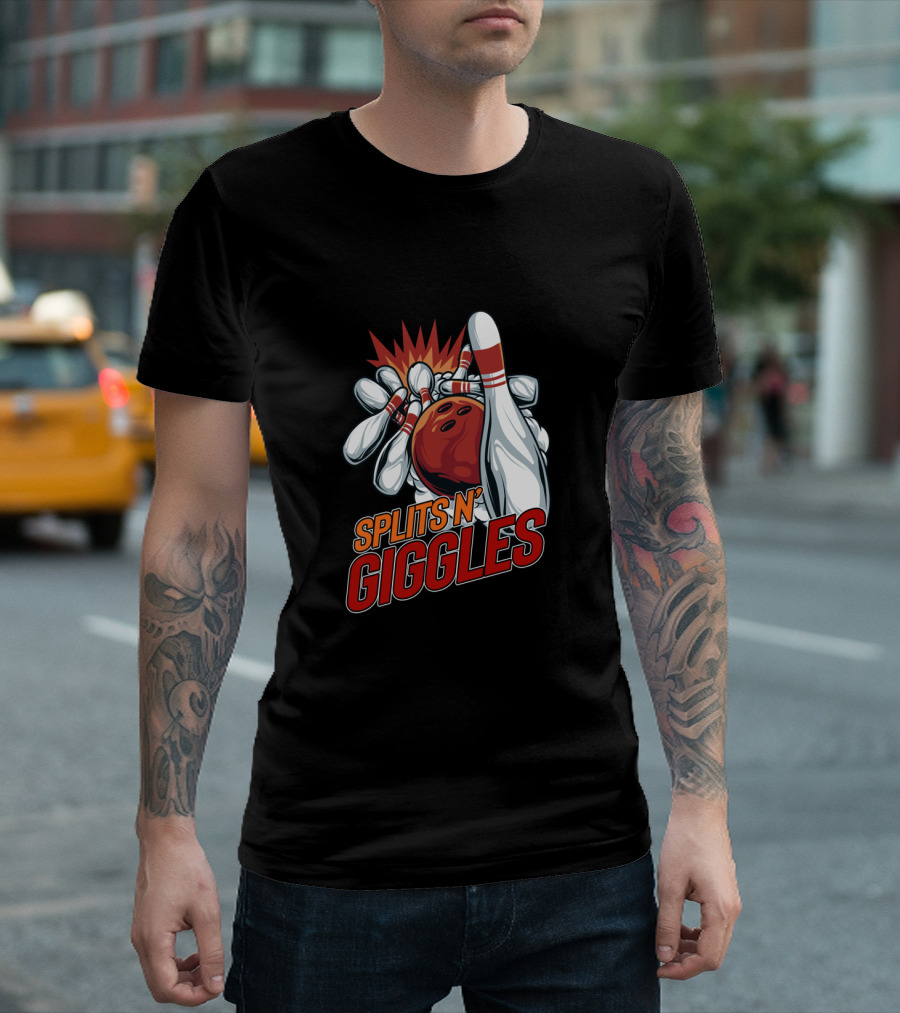 Splits N' Giggles Bowling Team Ladies Bowler T-Shirt