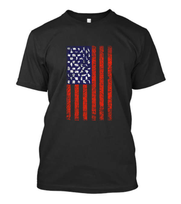 American Flag With USA States T-Shirt
