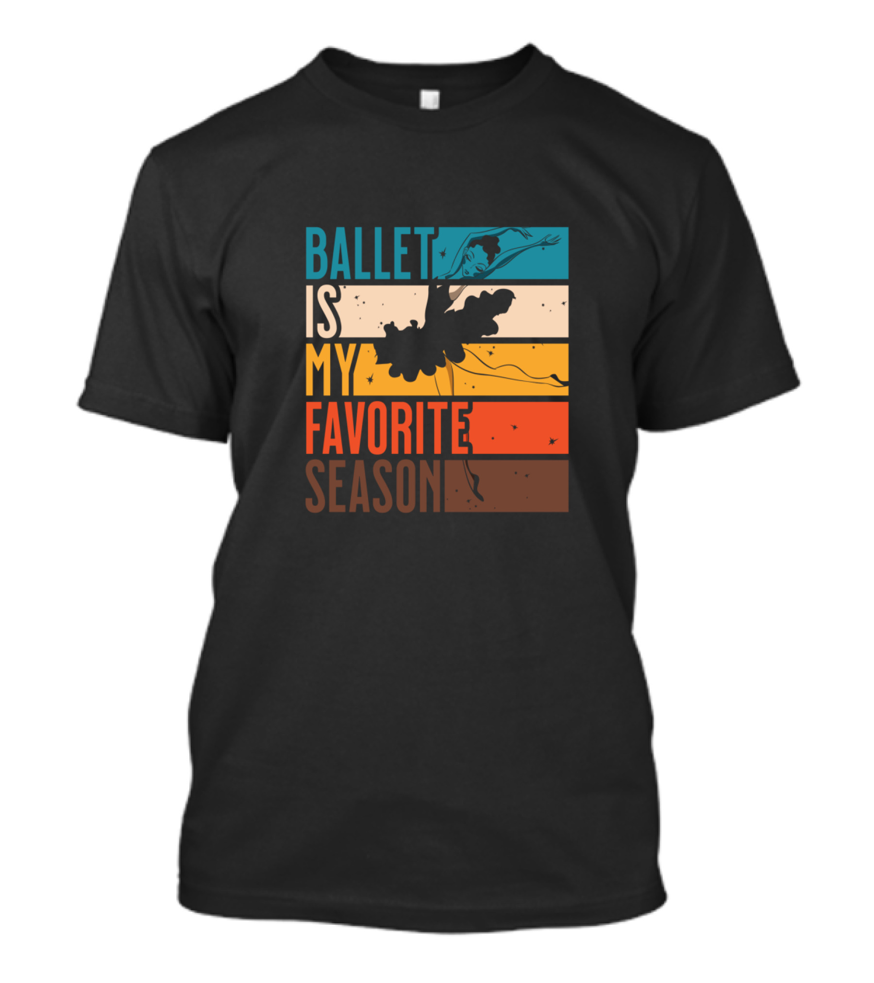 Ballet Is My Favorite Season Retro Striped Dancing T-Shirt