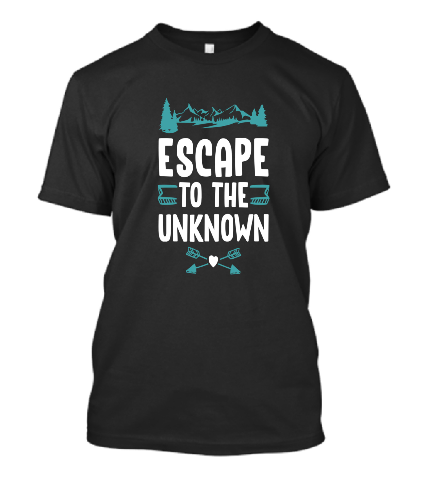 Escape To The Unknown With Mountain And Arrow Elements T-Shirt