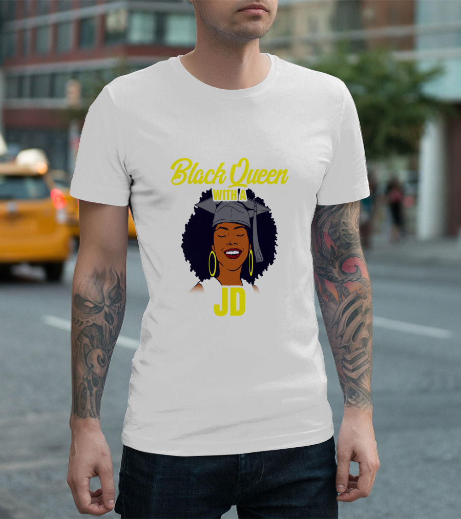 Black Queen with a JD African American Law School Graduation T-Shirt