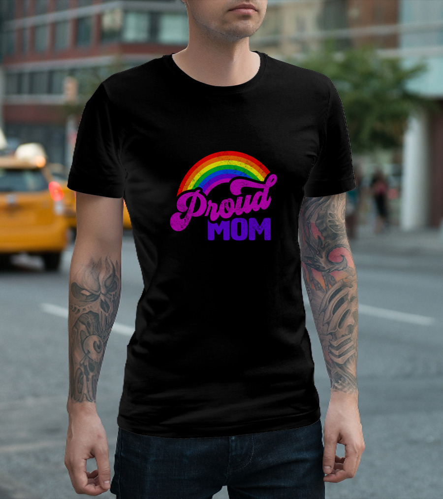 Proud Mom Rainbow Colorful Pride T-Shirt