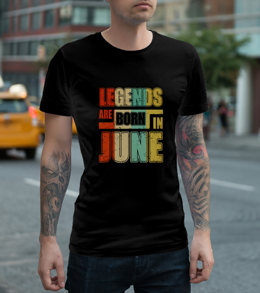 Vintage Colorful Legends Are Born In June T-Shirt