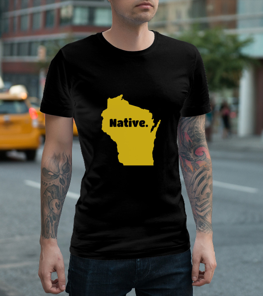 Wisconsin Native Born In Wisconsin Map T-Shirt