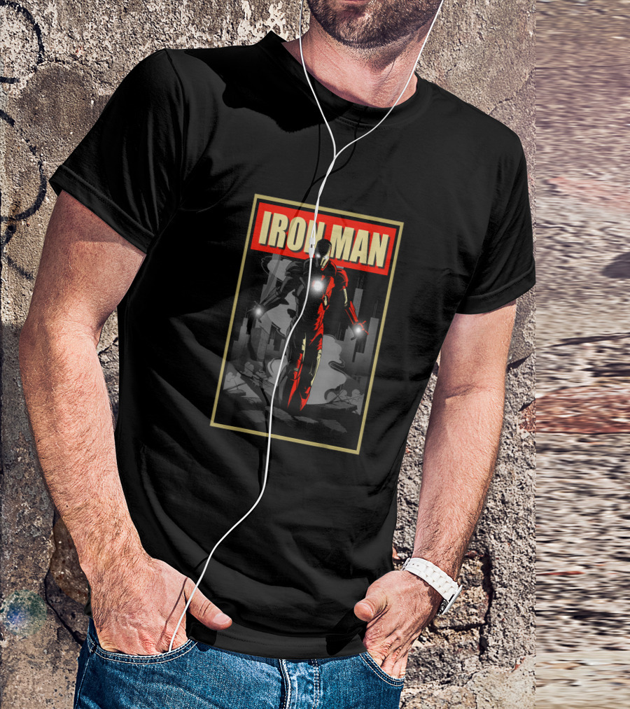 Marvel Iron Man Rise Towering Heroic Emergence T-Shirt