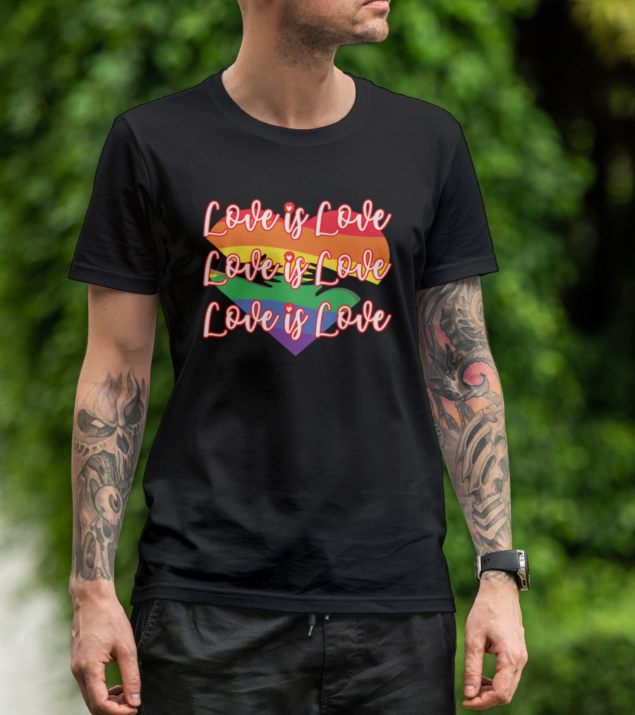 Love Is Love Rainbow Heart Pride T-Shirt