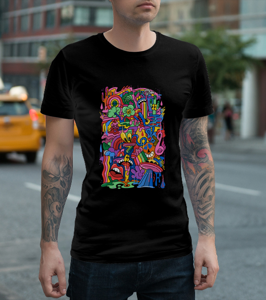 Cosmic Doodle Psychedelic Alien Adventure T-Shirt