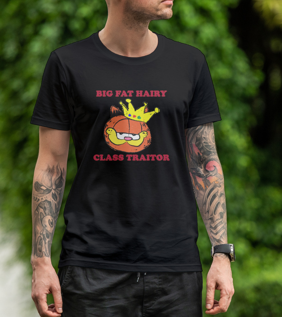 Garfield Big Fat Hairy Class Traitor Crown Cartoon T-Shirt