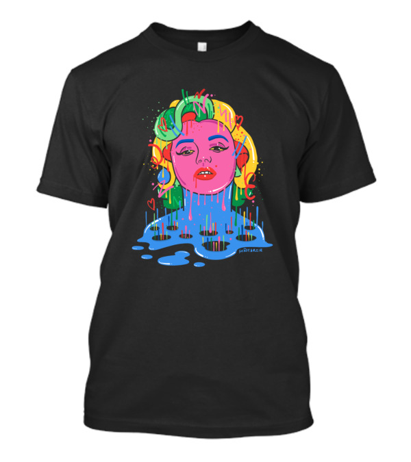 Marylin Monroe Trippy Monroe Vibrant Pop Art By Santlov T-Shirt