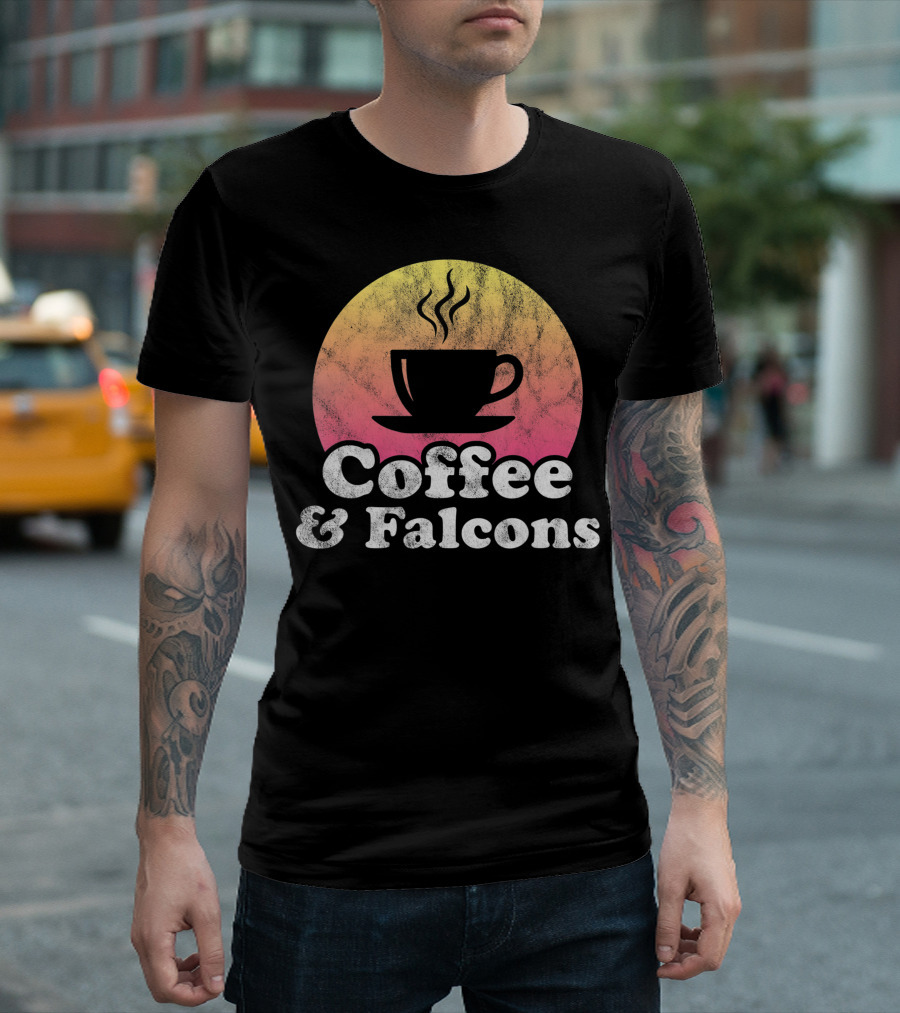 Coffee And Falcons Falcon Retro Style Cup T-Shirt