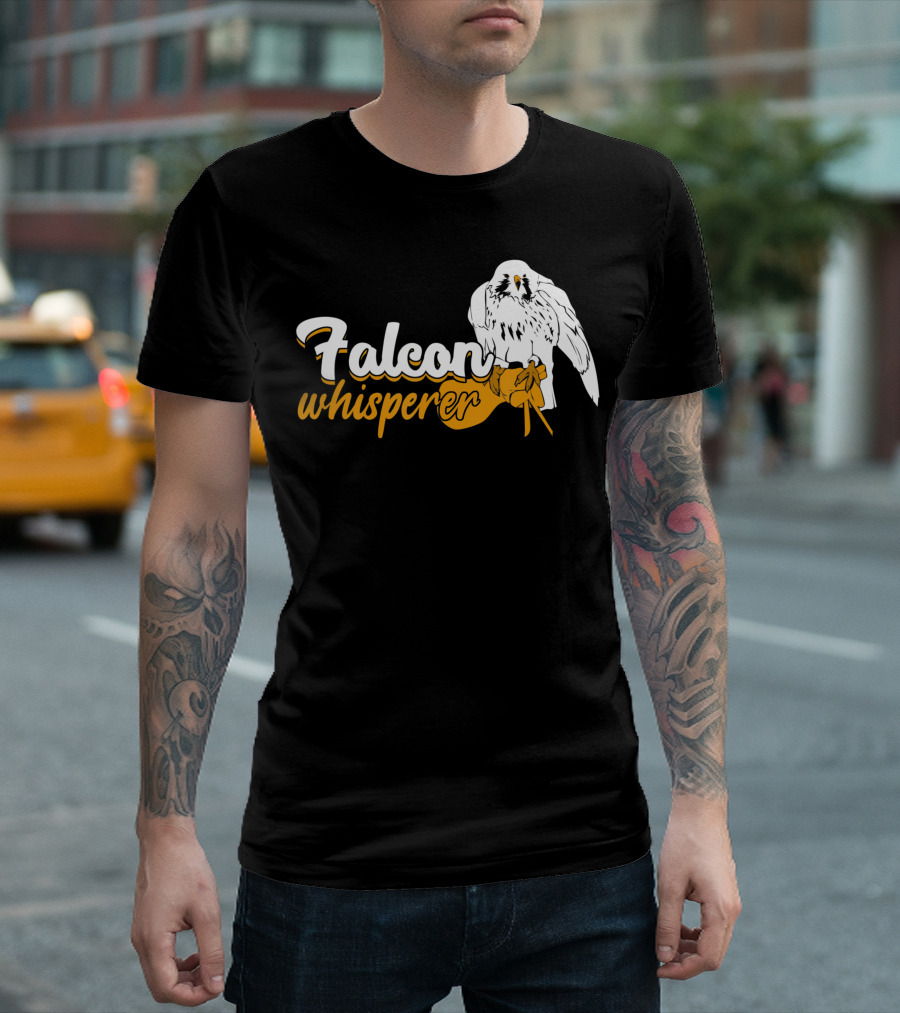 Falcon Whisperer Falconer’s Companion Bird Glove Emblem T-Shirt