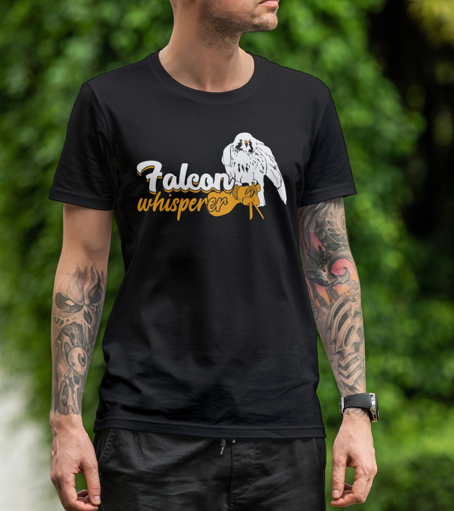 Falcon Whisperer Falconer’s Companion Bird Glove Emblem T-Shirt