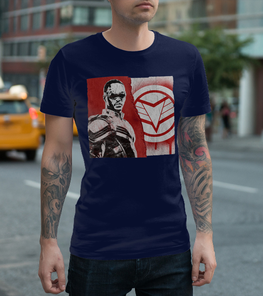 Marvel Sam Wilson The Falcon and The Winter Soldier Red White Emblem T-Shirt