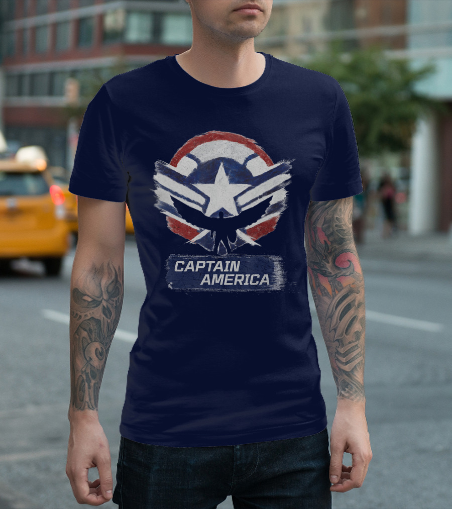 Marvel The Falcon the Winter Soldier Captain America Shield Chalk T-Shirt