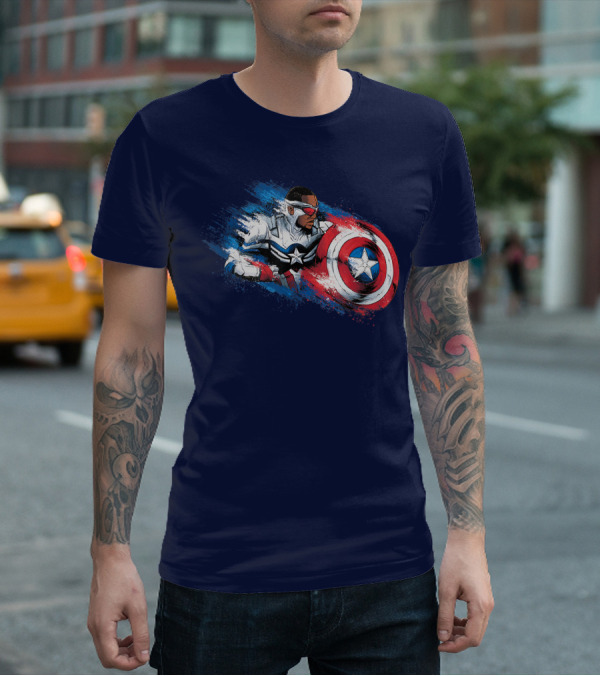 Marvel The Falcon Winter Soldier Captain America Shield Action T-Shirt