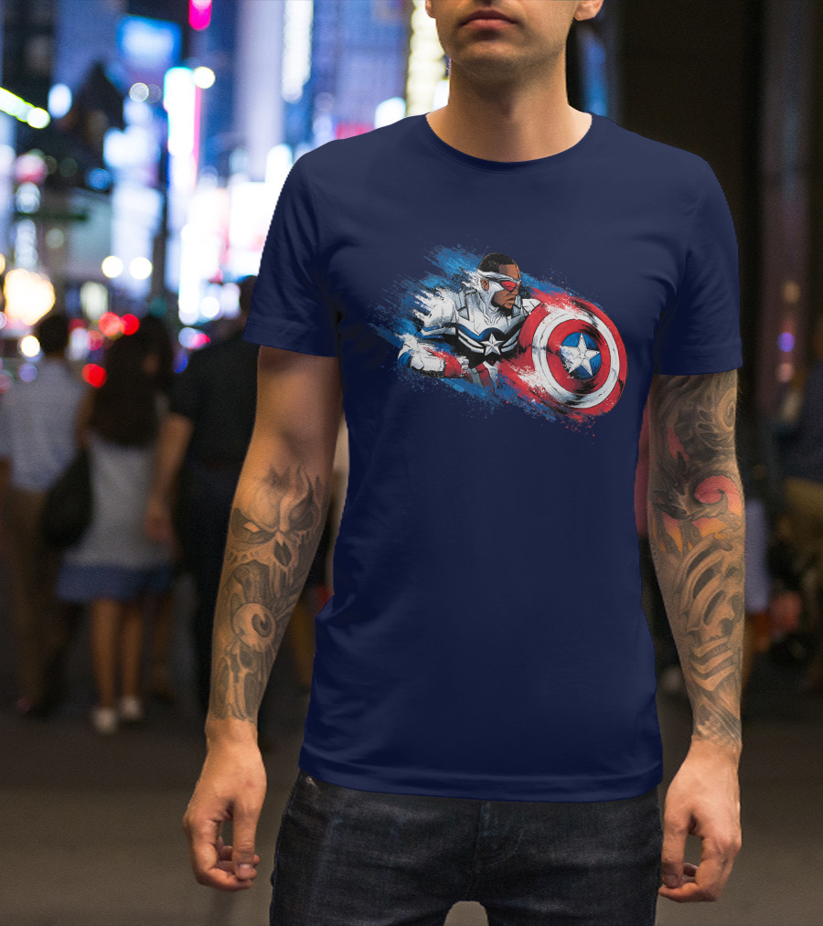 Marvel The Falcon Winter Soldier Captain America Shield Action T-Shirt