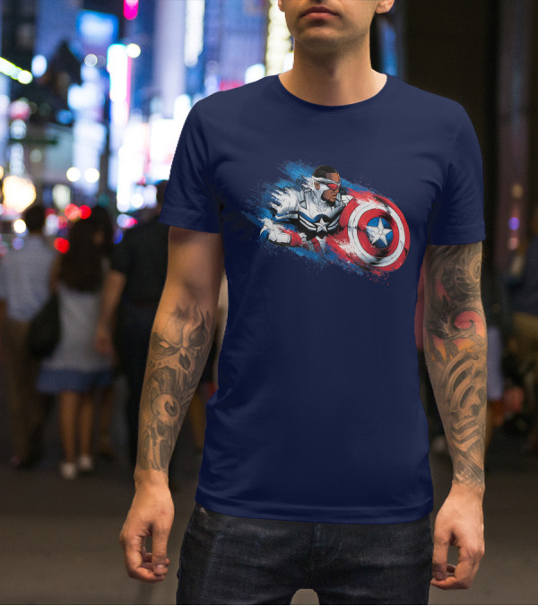 Marvel The Falcon Winter Soldier Captain America Shield Action T-Shirt