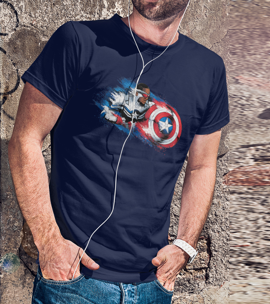 Marvel The Falcon Winter Soldier Captain America Shield Action T-Shirt