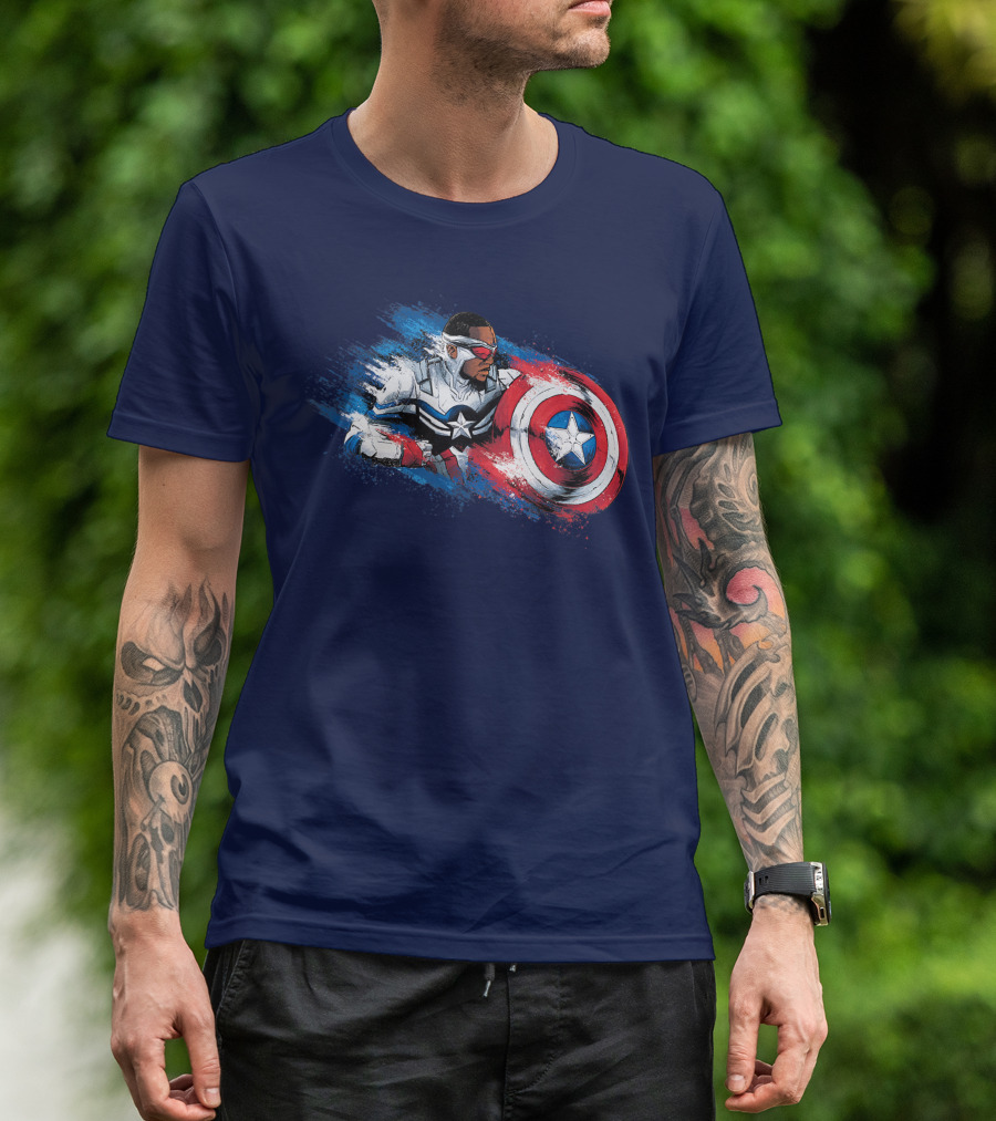 Marvel The Falcon Winter Soldier Captain America Shield Action T-Shirt