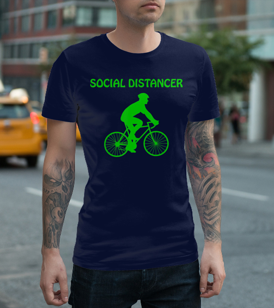 Social Distancer Bike Riding Cycling T-Shirt