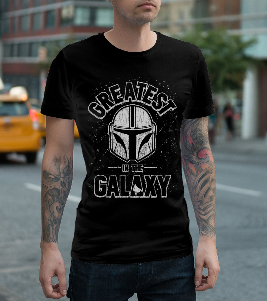 Greatest in the Galaxy Star Wars The Mandalorian Helmet Father's Day Dad T-Shirt